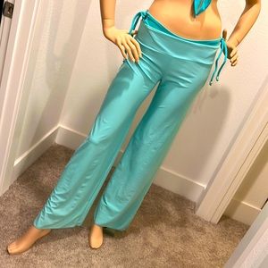 Sexy cover up pants (Swimwear material) with rhinestones Size 4 made in Spain